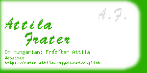 attila frater business card